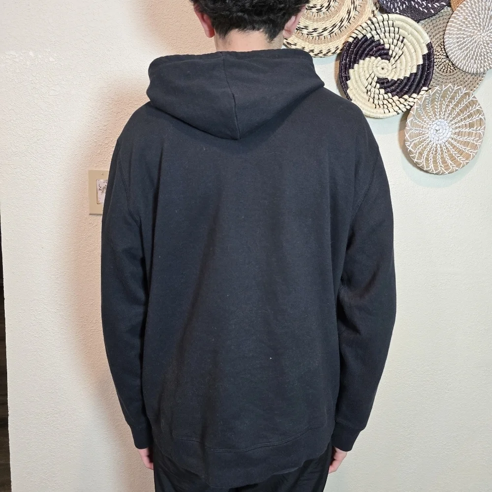 Levi Strauss & Co Sweatshirt Men’s Xl  Hoodie Black Fleece Graphic Print Eagle